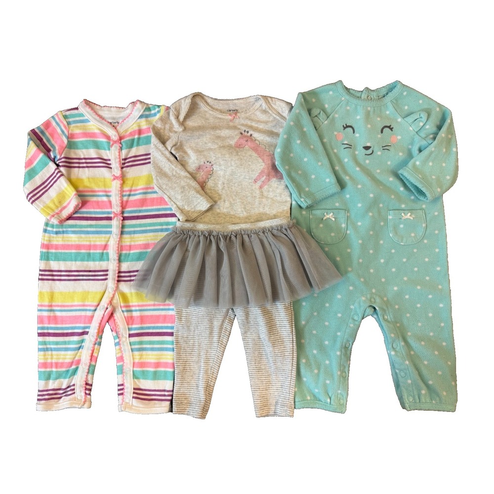 Baby Girl 6 Months Long Sleeved Rompers Shirts Pants Tutu Outfits Clothes‎ Lot